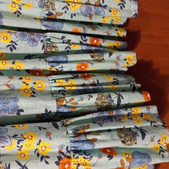 A.N.A teal blue floral short sleeve short dress - Picture 2 of 6